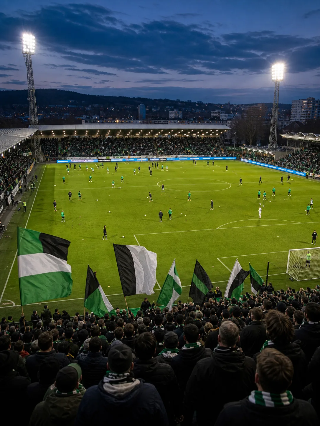 Läktare och plan inför kommande match i Conference League